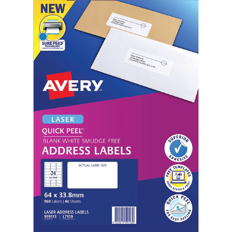 Avery Quick Peel 960 Address Labels White, , hi-res