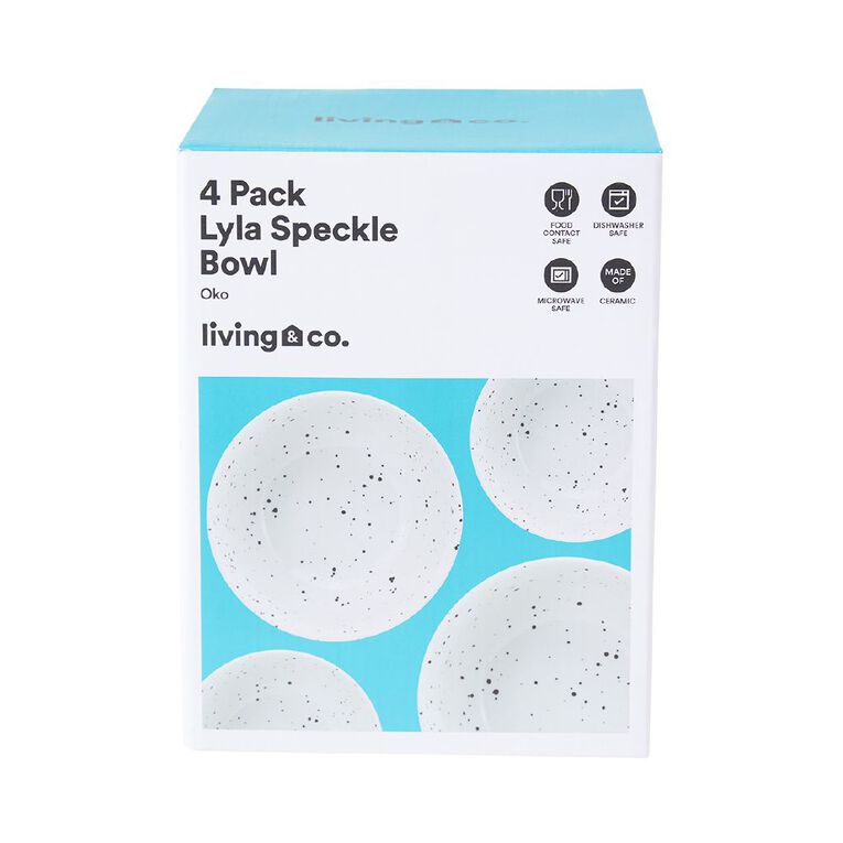 Living & Co Lyla Speckle Bowl 4 Pack, , hi-res