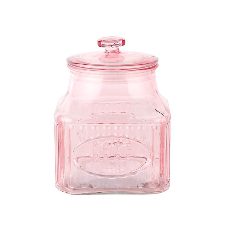 Living & Co Glass Canister Pink 2.4L, , hi-res