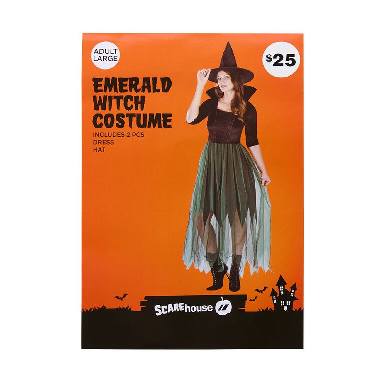 Scarehouse Adult Emerald Witch Costume L, , hi-res