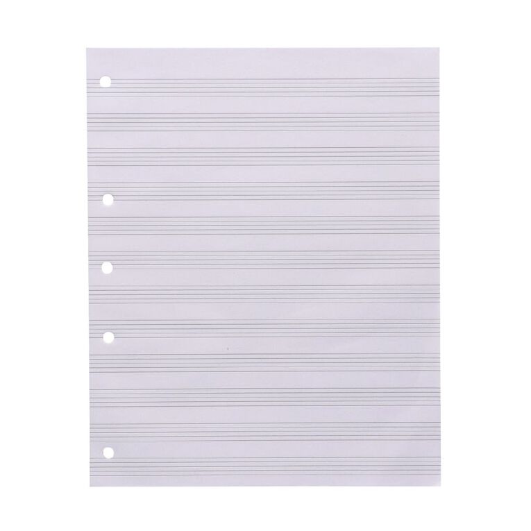 WS Pad Refill 14M5 Music Stave 30 Leaf Punched Yellow, , hi-res