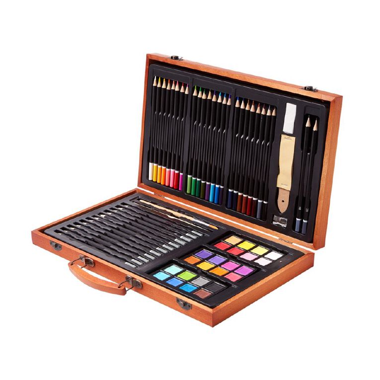 Jasart Art Advantage Starter Set With Wooden Carry Case 70 Pieces, , hi-res