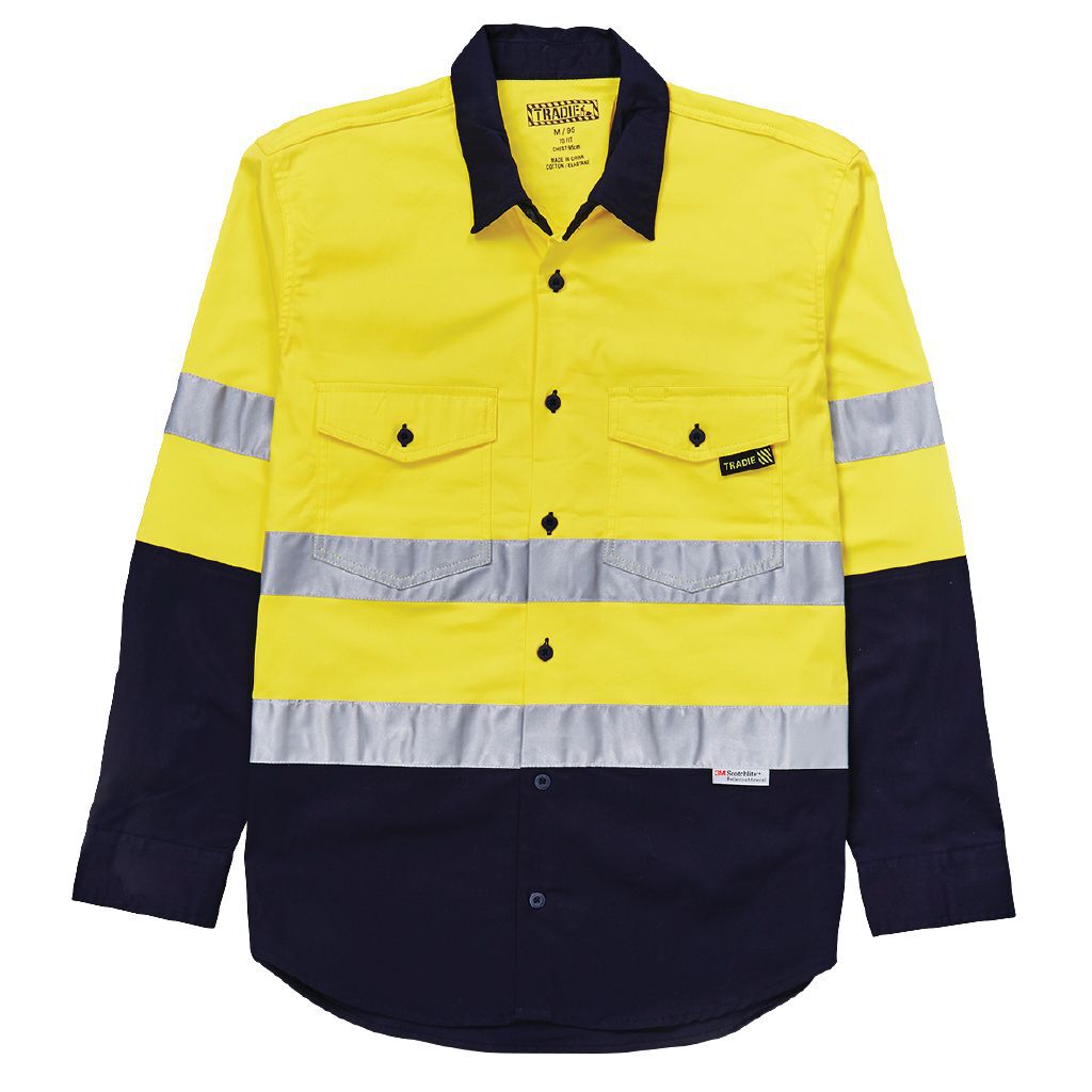 Tradie Hi-Vis Long Sleeve Flex Shirt 