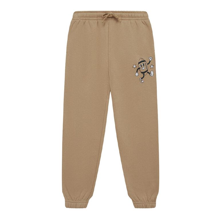 Young Original Print Trackpants, Brown Light, hi-res