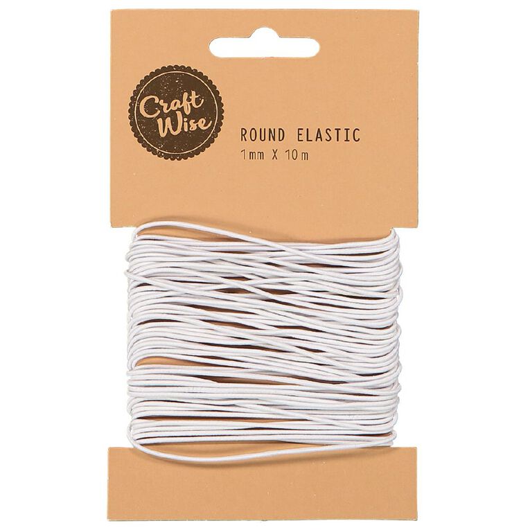 Uniti Round Elastic 1mm x 10m White, , hi-res