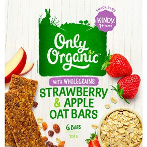 Only Organic Strawberry and Apple Oat Bars 6 Pack 20g
