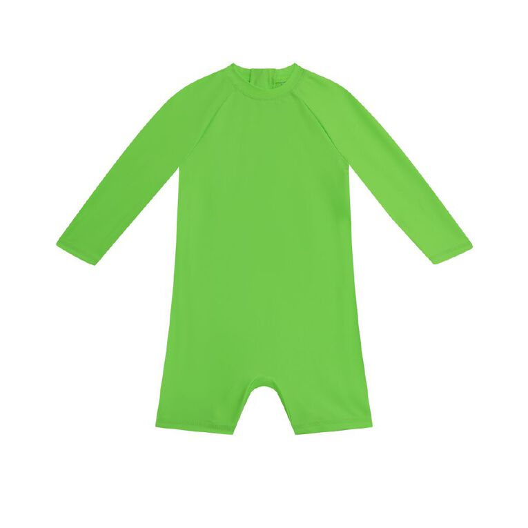 Young Original Toddler Long Sleeve Plain Rash Suit, Green Light, hi-res