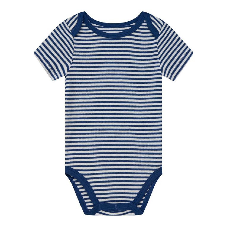 Young Original Babies' Short Sleeve Printed Bodysuit 3 Pack, Blue Light, hi-res
