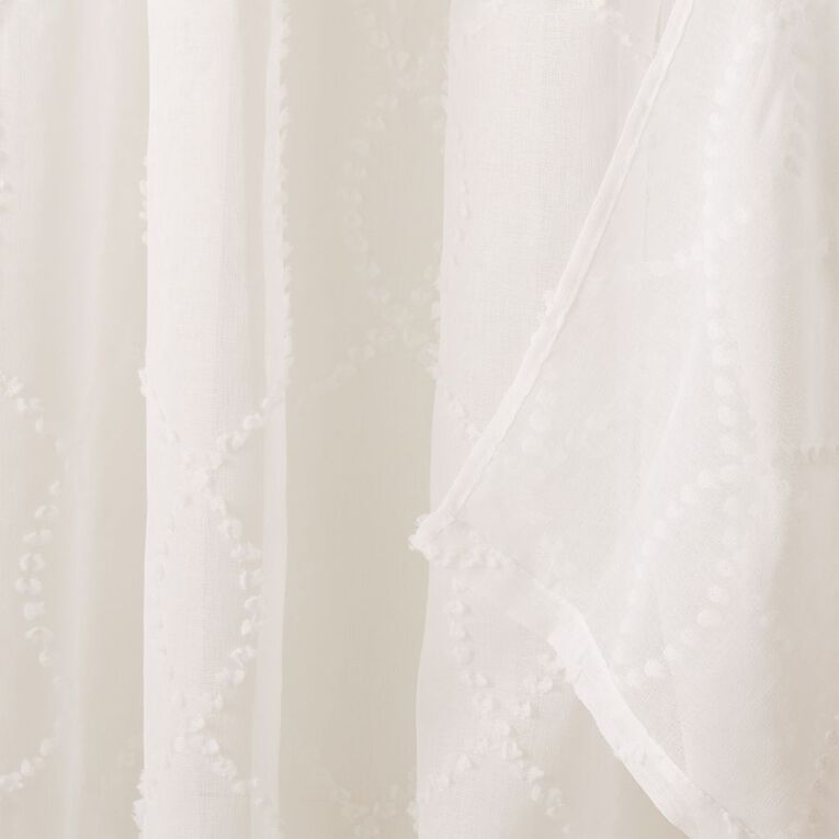 Living & Co Indie Voile White 90-180cm Wide/160cm Drop, , hi-res