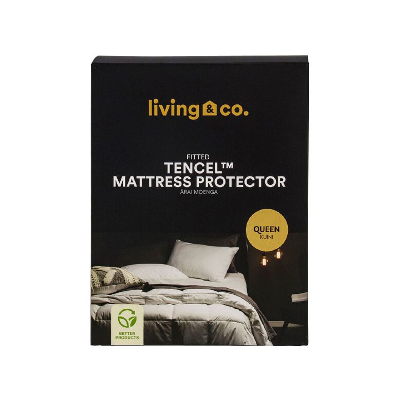 Living & Co Tencel Mattress Protector White White The Warehouse