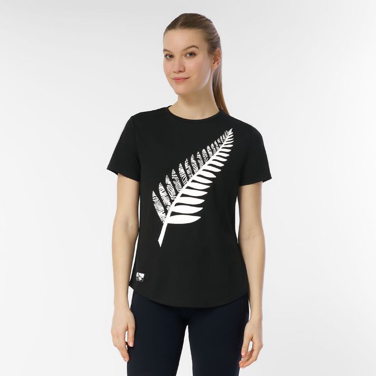 Active Intent Women's Supporter Crew Mesh Tee, Black, hi-res
