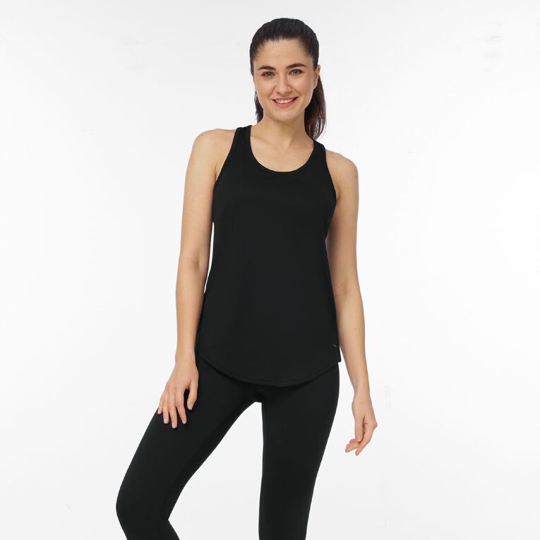 Active Intent Women's Cooldry Racer Back Singlet, Black, hi-res