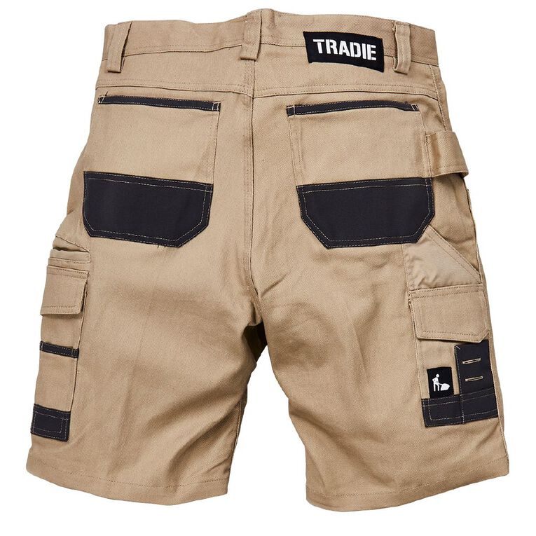 Tradie Flex Contrast Cargo Shorts, Khaki, hi-res