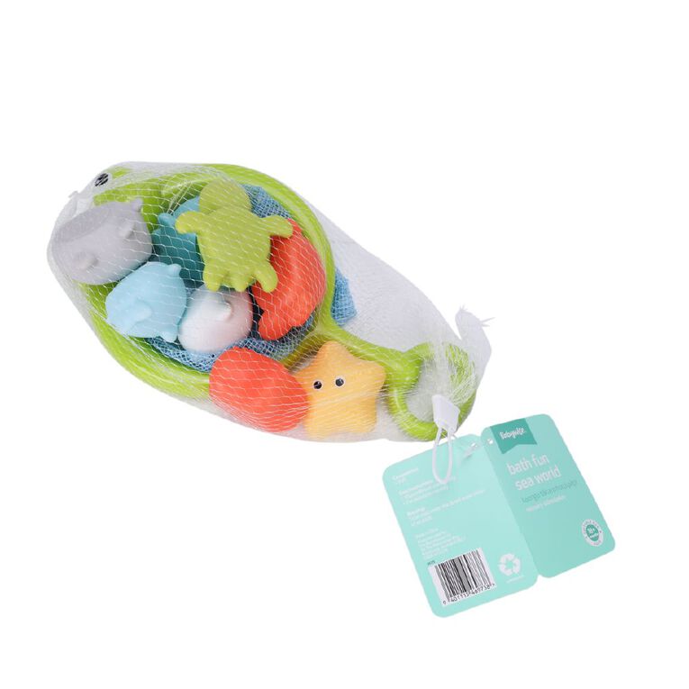 Babywise Bath Toys Set Contains 1 Fishing Net and 8 Animal Toys, , hi-res