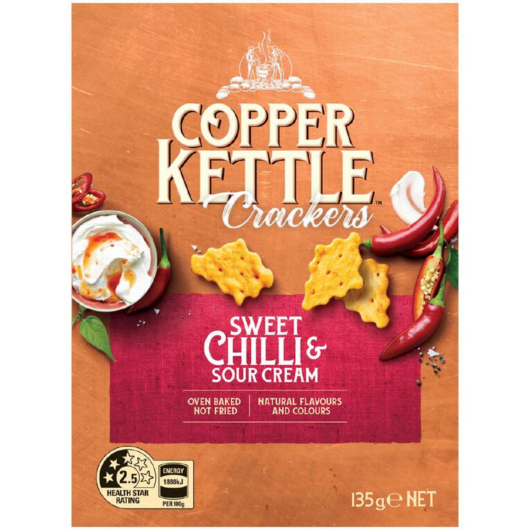 Copper Kettle Crackers Sweet Chili & Sour Cream 135g, , hi-res