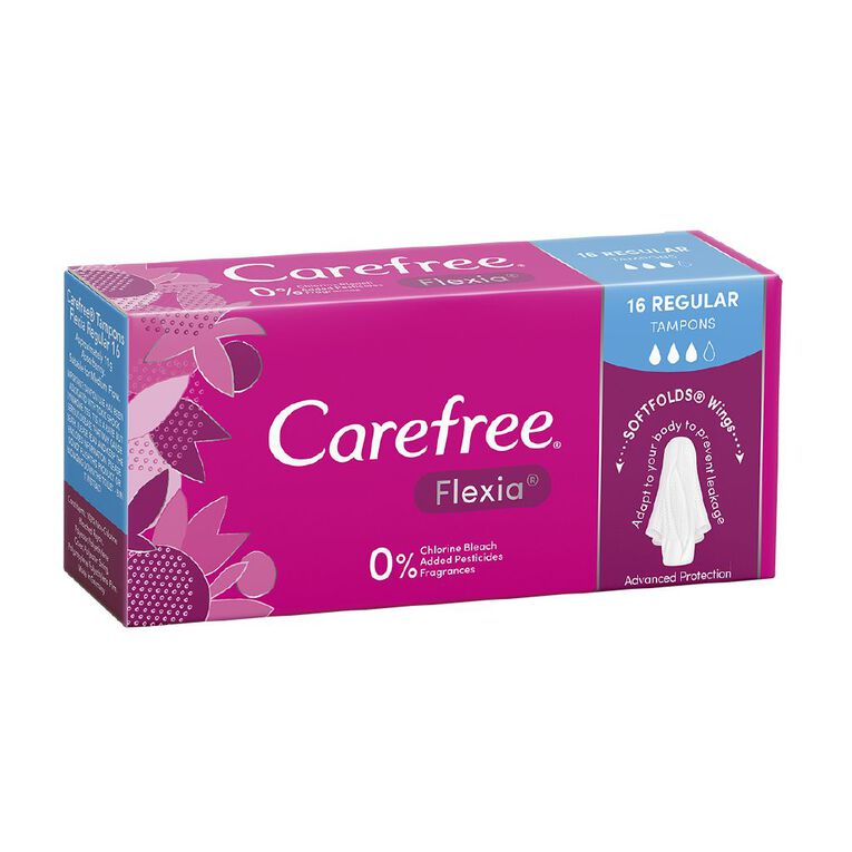Carefree Flexia Tampons Regular 16 Pack, , hi-res