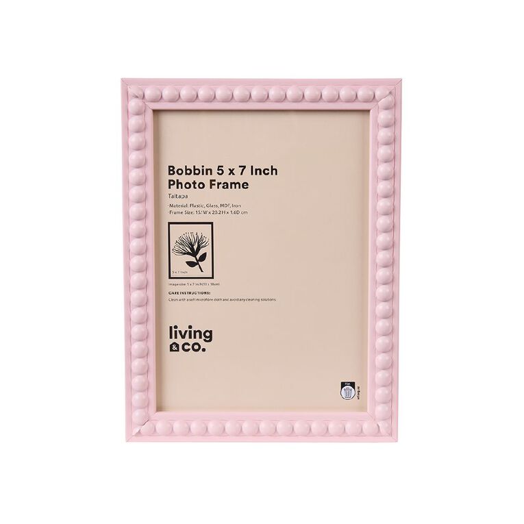 Living & Co Bobbin Photo Frame Pink, , hi-res