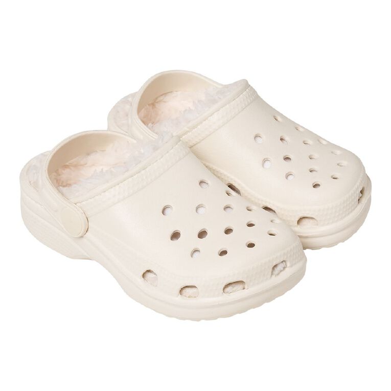 Young Original Kids' Lined Frog Clog Shoes, Cream, hi-res