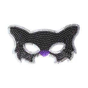 Scarehouse Halloween Sequin Cat Mask
