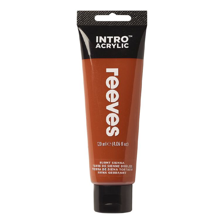 Reeves Intro Acrylic Paint Burnt Sienna 100ml, , hi-res