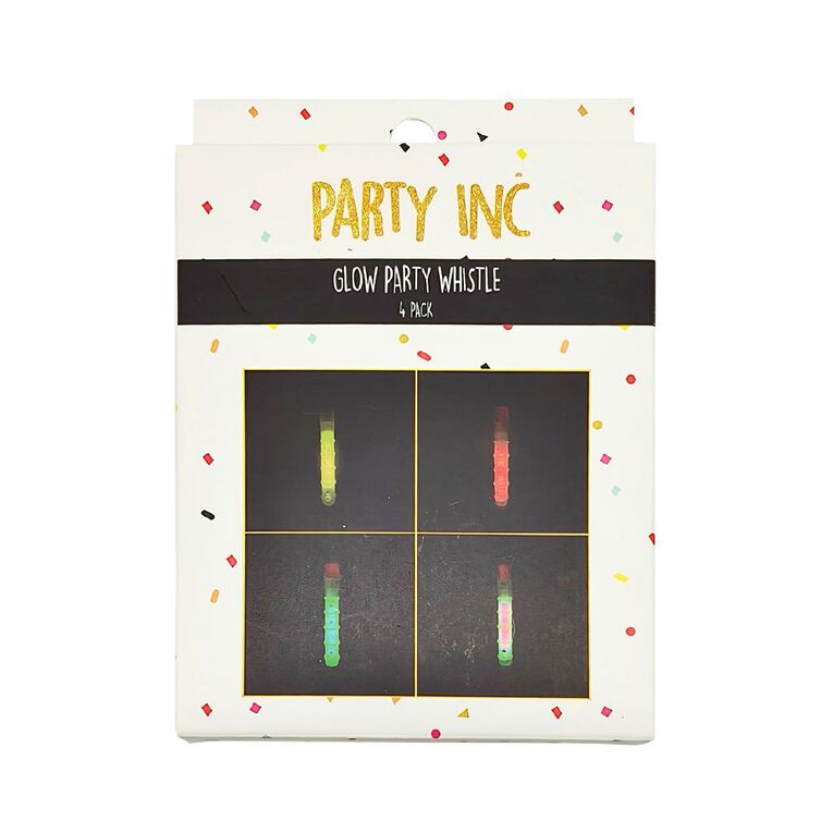 Party Inc Glow Party Whistle 4 Pack, , hi-res