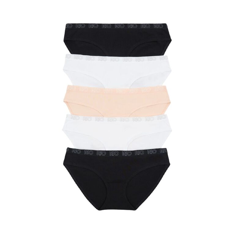 Rio Women's Bikini Briefs 5 Pack, Multi-Coloured, hi-res