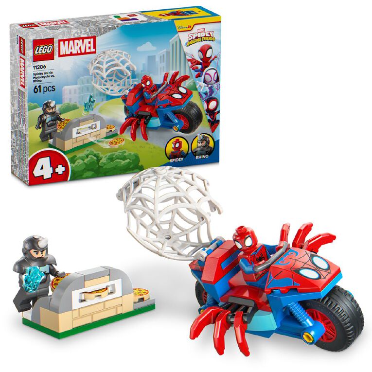 LEGO Spider-Man On His Motorcycle vs Rhino 11206, , hi-res