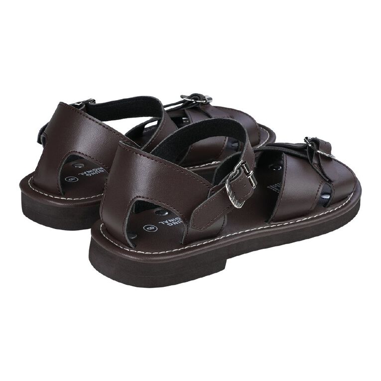 Young Original Senior Kids' Payton School Sandals, Brown Mid, hi-res
