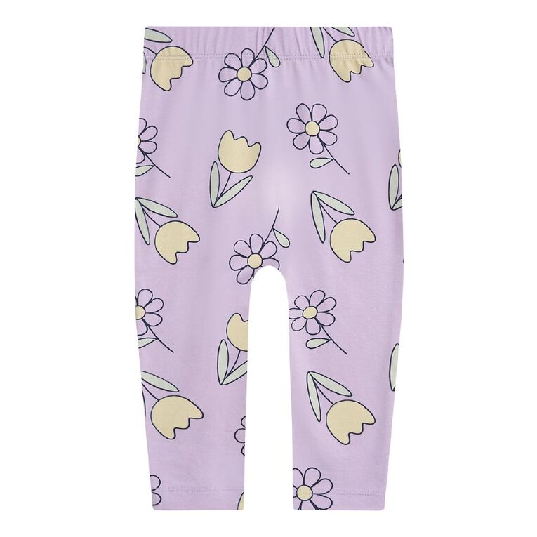 Young Original Babies' Printed Leggings 3 Pack, Purple Light, hi-res