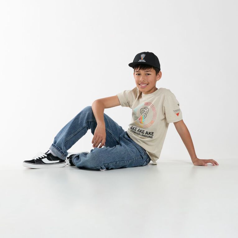 MLC Kia Kaha Te Reo Maori Kid's Tee, Brown Light, hi-res