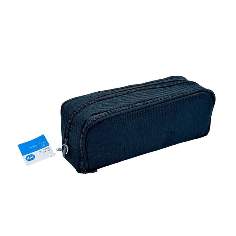 WS Pencil Case with 3 Zips Black, , hi-res
