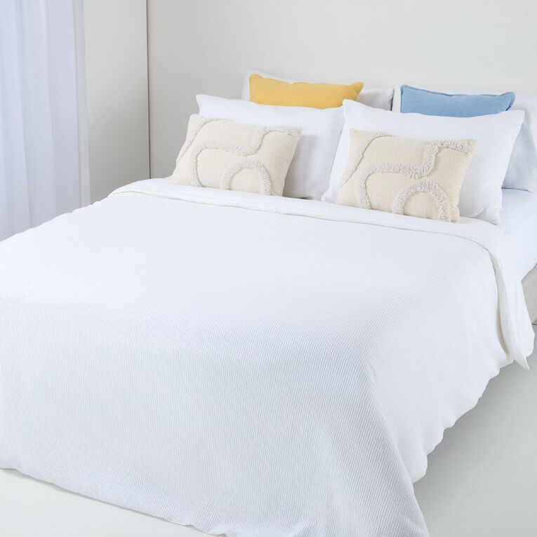 Maison d'Or Duvet Cover Set Luxury Waffle White Queen, , hi-res
