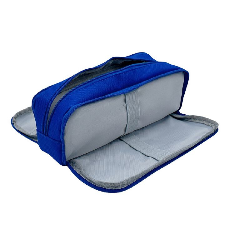 WS Pencil Case with 3 Zips Blue, , hi-res