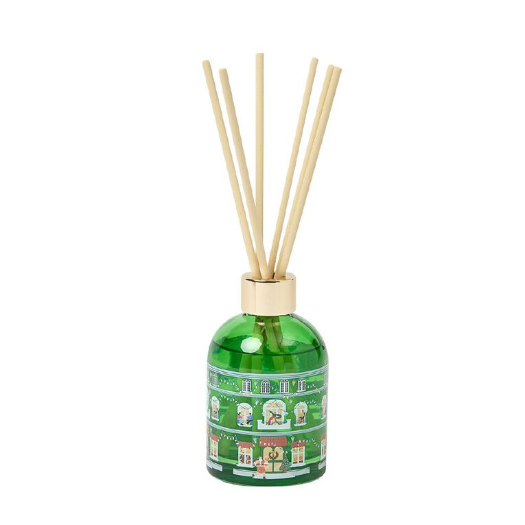 Wonderland Home Festive Reed Diffuser Balsam & Eucalyptus Green 100ml, , hi-res