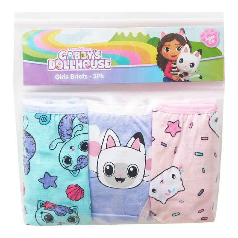 Gabby's Dollhouse Girls' Briefs 3 Pack, Purple Mid, hi-res