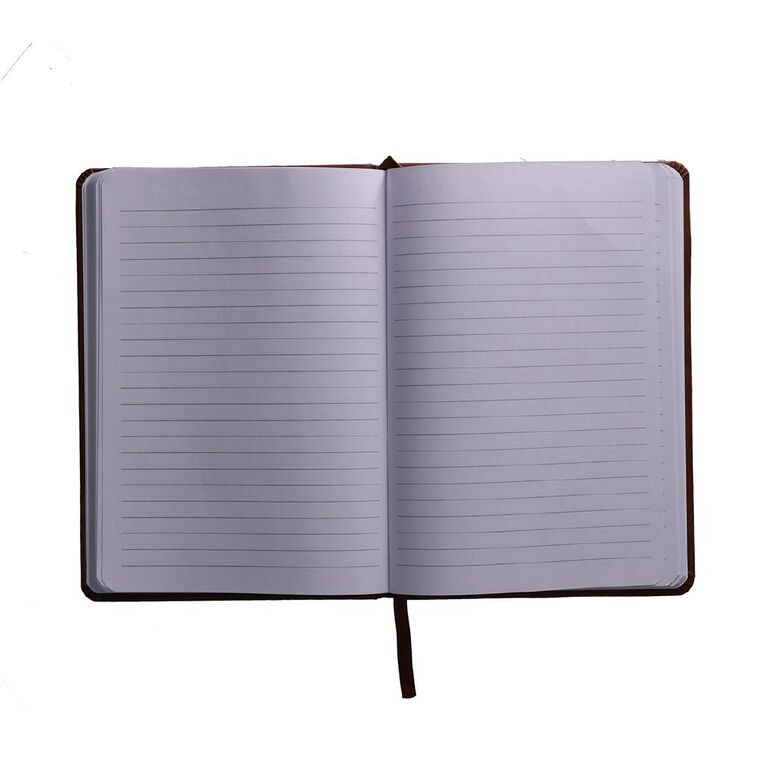 Uniti Stationery A5 Polyurethane Hard Cover Brown Notebook, , hi-res