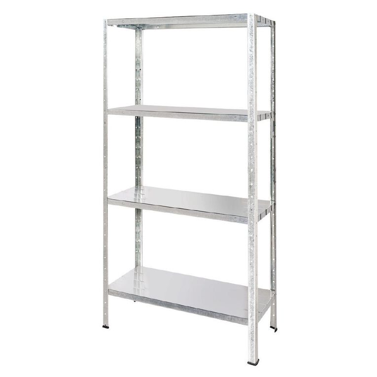 Mako Galvanised Steel Shelving Unit 4 Tier The Warehouse