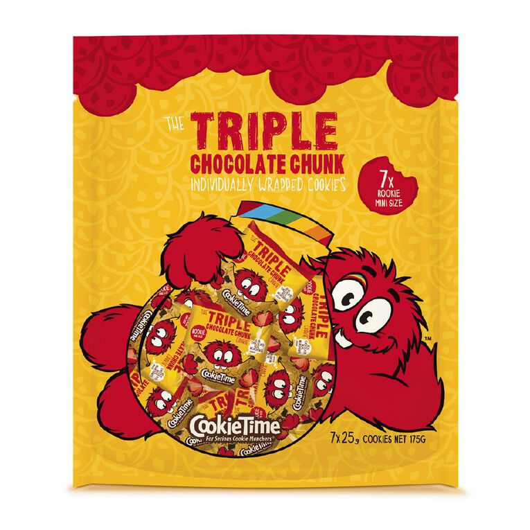 Cookie Time Triple Chocolate Rookie Cookies 175g (7x25g) The Warehouse