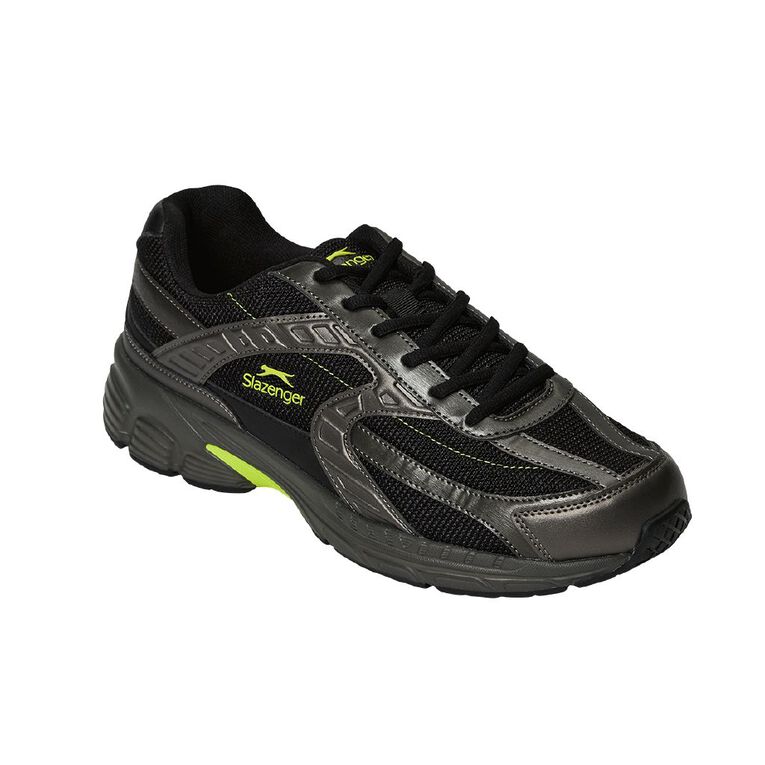 Slazenger Men's Orleans Trainers, Black/Grey, hi-res