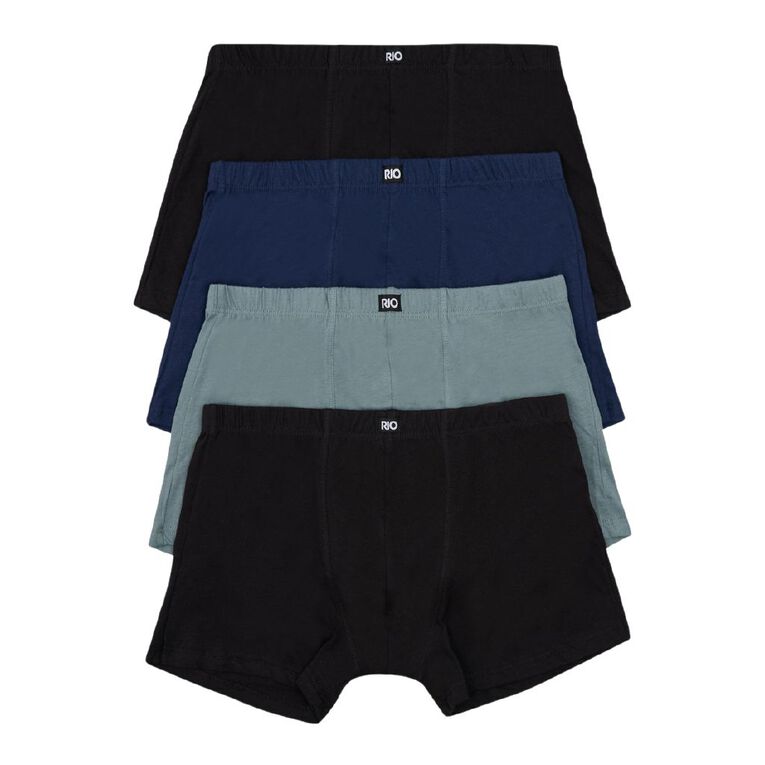 Rio Men's Tunnel Trunks 4 Pack, Blue/Grey, hi-res