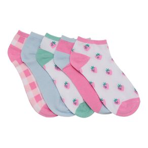 H&H Girls' Jacquard Liner Socks 5 Pack