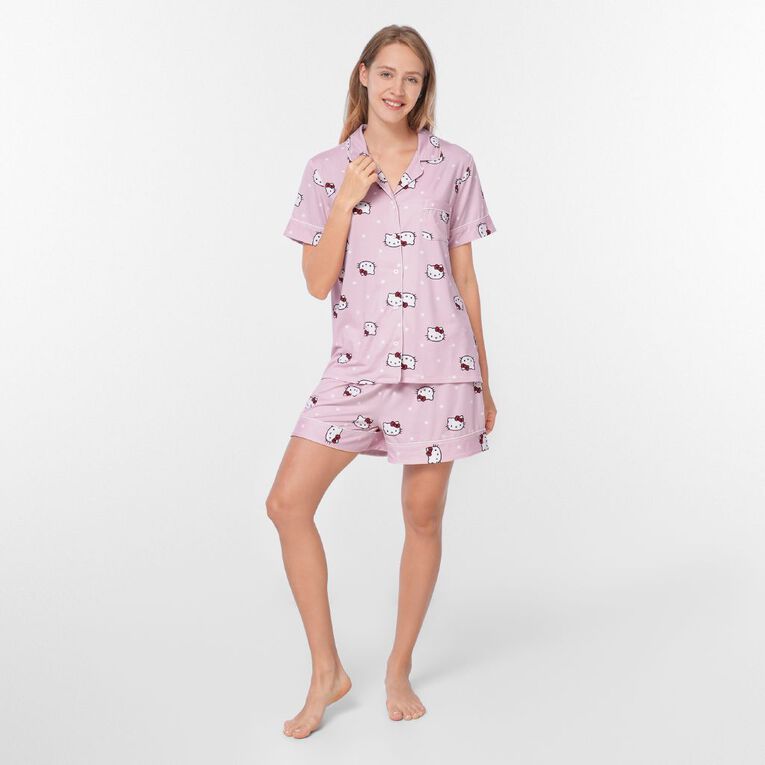Hello Kitty Comfy Short Sleeve Pyjama Set, Pink Mid, hi-res