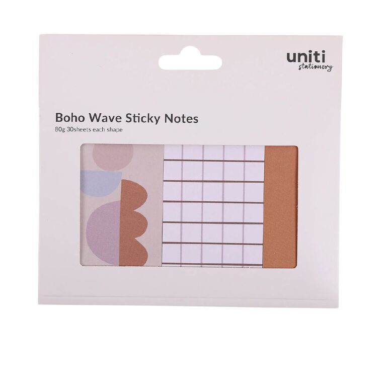 Uniti Stationery Boho Wave Sticky Notes, , hi-res