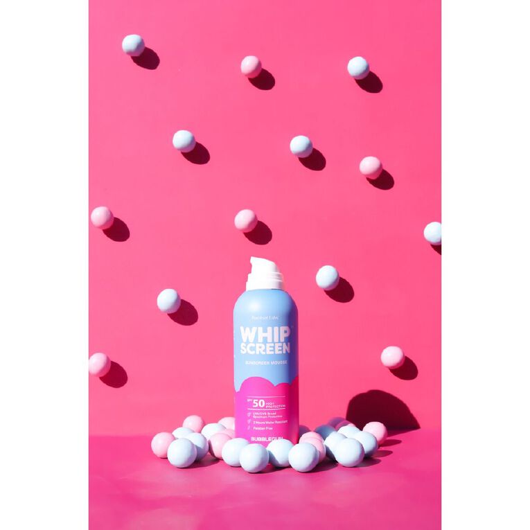 WhipScreen Bubblegum SPF50 Sunscreen Mousse 160g, , hi-res