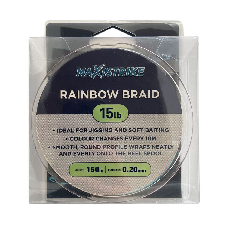 Maxistrike Rainbow Braid 15lb 150M 4 Strand, , hi-res