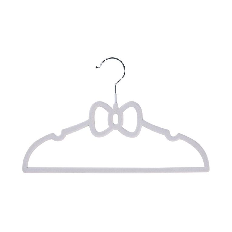 Living & Co Kids Flocked Coat Hangers White 10 Pack, , hi-res