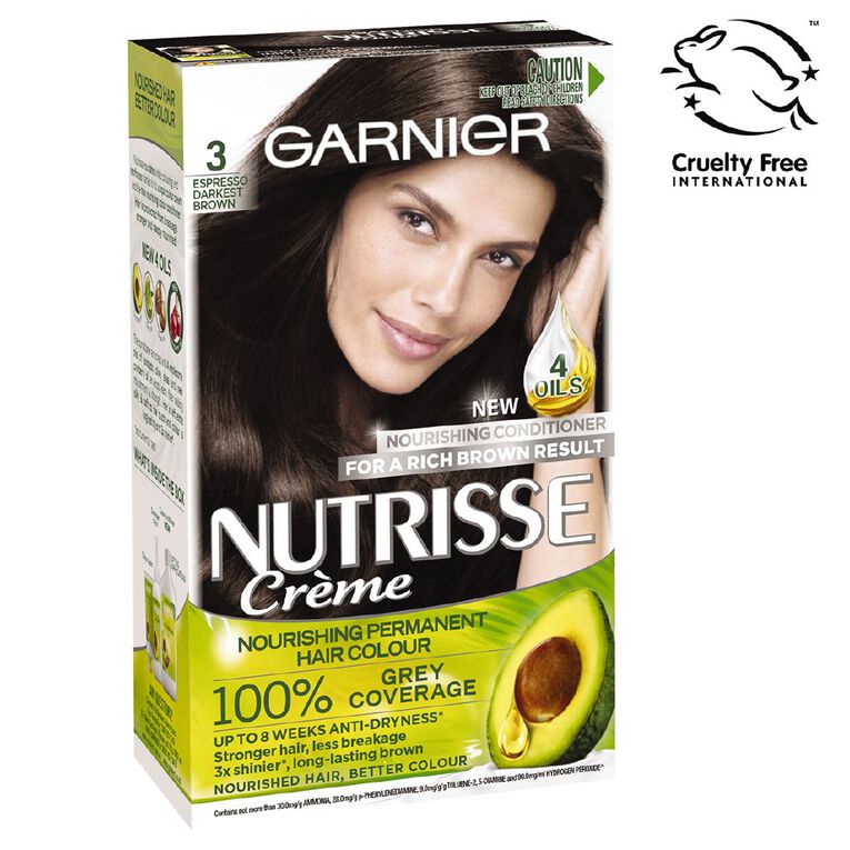 Garnier Nutrisse Permanent Creme Darkest Brown Espresso 3.0, , hi-res