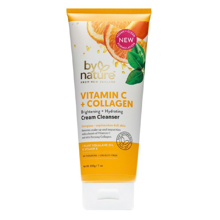 By Nature Vitamin C & Collagen Cream Cleanser 200g, , hi-res