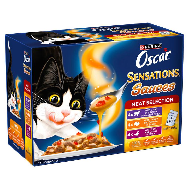 Oscar Sensations Sauces Meat Selection Wet Cat Food 12 x 85g, , hi-res