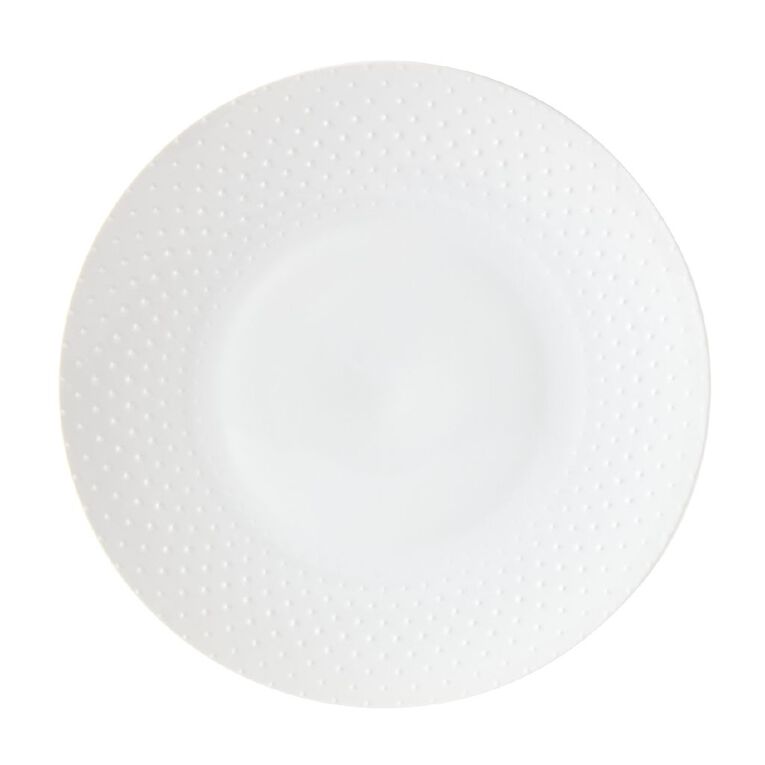 Living & Co Textured Glazed Plates Ivory 4 Pack, , hi-res